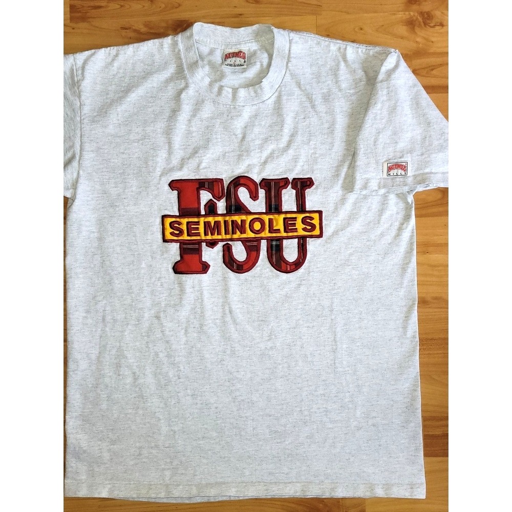 Vintage Nutmeg FSU Seminoles Rare Plaid Graphic Tee Single Stitch Made In USA